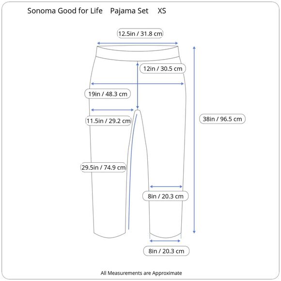 SO Goods for Life 2 Pc Pajama Set Button Top & Pants Women's XS NWT - Picture 7 of 10